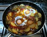 Foto del paso 8 de la receta Patatas de guarnición con huevos y jamón
