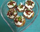 A picture of step 5 of Sweet Potato Bruschetta (Vrat Special).