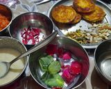 A picture of step 1 of Shahi Gajar Pak sandwich.