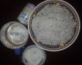A picture of step 1 of Milkmaid Coconut Ladoos..