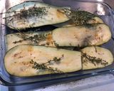 Une image de l'étape 5 de Aubergines,poivrons verts et oignons marinés et grillés.