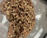 Foto langkah ke 5 dari resep Sourdough Chocolate hazelnut raisin brownie rustic bread.