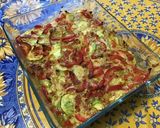 Une image de l'étape 13 de Gratin de courgettes blanches aux poivrons rouges et bouillon de bœuf.