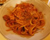 A picture of step 8 of Spaghetti with Tuna and Mushrooms.