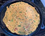 A picture of step 2 of Vegan Chilla/ Chickpea flour pancake.