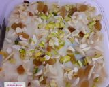 A picture of step 2 of Umm Ali(Arabic dessert).