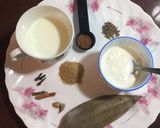 A picture of step 1 of Methi Matar Malai.