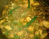 A picture of step 9 of Saim, matar & Aloo ka salan.
