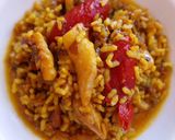 Foto del paso 8 de la receta Arroz meloso con bacalao y piquillos confitados