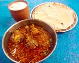 A picture of step 3 of Brinjal curry or barwa baingan without onion garlic.