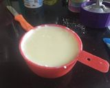 A picture of step 2 of Kharwas or Milk Pudding.