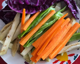 Foto del paso 1 de la receta: Arcoiris 🌈 de verduras en tempura vegano🌱vegetariana