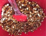 A picture of step 3 of Strawberry Pretzel Salad.