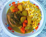 Foto del paso 16 de la receta: Muslo de pavo en roux de curry japonés con patatas y zanahorias