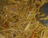A picture of step 3 of Veg hakka Noodles.