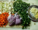 A picture of step 1 of Schezwan fried rice.
