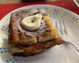 A picture of step 5 of Banana Nutella french toast.