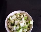A picture of step 1 of Raw Mango Tadka Pickle.