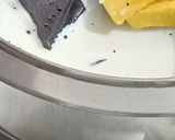 A picture of step 2 of Japanese chocolate cotton sponge cake.