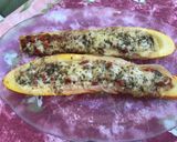 Une image de l'étape 11 de Courgette jaune farcie pancetta tomates emmental aux épices et origan (recette plancha).