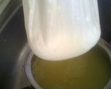 A picture of step 6 of Mom's mizithra.