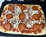 Foto del paso 8 de la receta Pizza vegana de chorizo y champiñones