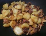 A picture of step 2 of Sautèed Seasonal Mushrooms and Potatoes with Speck and Parsley.