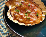 Foto del paso 10 de la receta: Vieira con merluza, gambas y bechamel gratinada de verduras