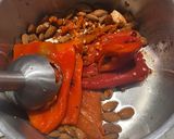 A picture of step 4 of Romesco sauce - Mediterranean roasted red pepper sauce.