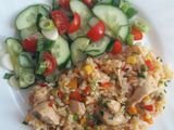 Pilaf de orez cu pui și legume