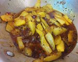 A picture of step 3 of Aamer Tok Jhaal Misti Achar or Sweet,Sour and Spicy Mango Pickle.