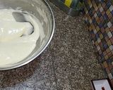A picture of step 2 of 3 color cream cake.