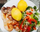 Foto del paso 8 de la receta: Pechuga de pollo a la plancha con verduras y papas