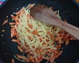 Foto langkah ke 5 dari resep Fetuccine Aglio Olio Baso Salmon.
