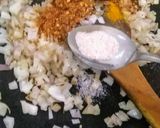 A picture of step 2 of Peri bites with twist and mustard dynamite sauce.