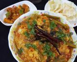 A picture of step 5 of Sambhar Sadam south indian sambhar rice.
