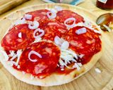 รูปขั้นตอนการทำที่ 3 ของ Salami basil พิซซ่า homemade