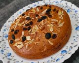 A picture of step 9 of Banana Suji Cake.