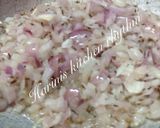 A picture of step 1 of Ulligadda pulusu (onion in spicy tamarind gravy).