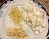 A picture of step 1 of Chicken Arroz Caldo.