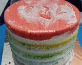 Foto langkah ke 7 dari resep Rainbow Base Cake Ultah.