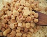 A picture of step 11 of Rajasthani gatta pulav.