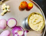 A picture of step 1 of Besan ke sabji.
