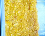 A picture of step 6 of Mango flavour coconut burfi.