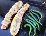 Une image de l'étape 8 de Courgette jaune farcie pancetta tomates emmental aux épices et origan (recette plancha).