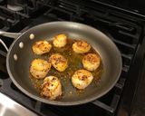 A picture of step 2 of Pan Seared Scalloos with Brown Butter Sauce.