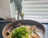 A picture of step 4 of Kari’s bone broth noodle soup.