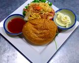รูปขั้นตอนการทำที่ 6 ของ เบอร์เกอร์ไข่คน ใส่แฮมไก่