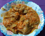 Foto del paso 7 de la receta: Conejo guisado al vino y mostaza, con champiñones y zanahoria