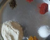 A picture of step 2 of Chana dal rice with begun bhaja.